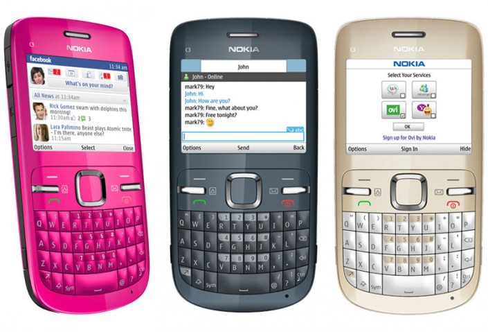Diferentes modelos de Nokia C3.