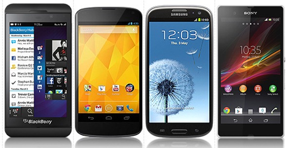 Equipos de Blackberry OS frente a los de Android