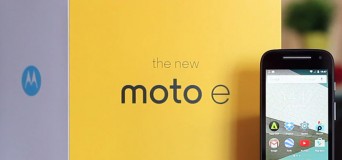 El Moto E segunda generación presenta la inconfundible carcasa de plástico de la marca.