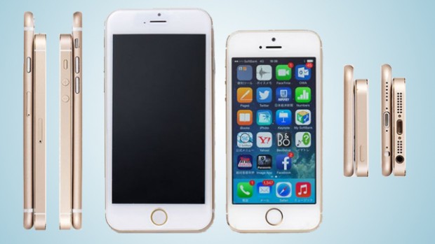 Las diferencias de grosor se hacen evidentes entre el iPhone 5 SE y el iPhone 6S.